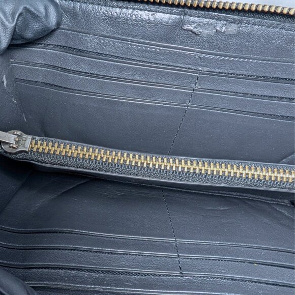 Coach Blue Leather Varsity Rugby Stripe Zippy Accordion Wallet - Picture 6 of 12